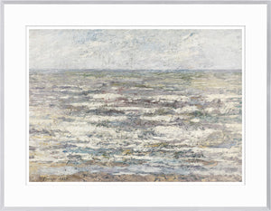 Sea at Katwijk, 1887 wall art featuring textured waves in muted colors and a light sky.