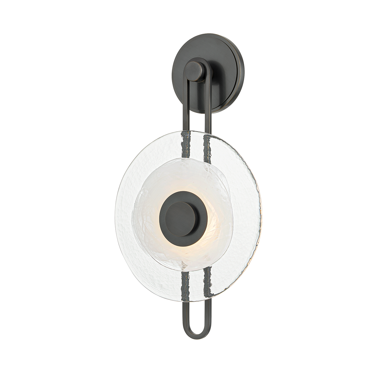 Keuka Park Wall Sconce in bronze shown from a second angle to highlight the arm curve and shade silhouette.