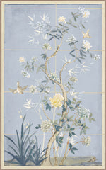 42.5 × 68.5 in – Framed Canvas, Blue Hue