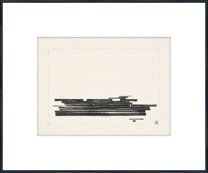 Matchsticks III wall art featuring black and white abstract lines on a cream background.