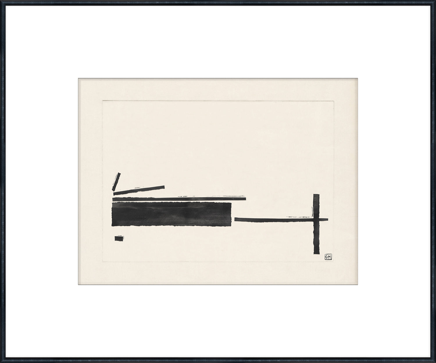 Matchsticks IV wall art featuring abstract black ink strokes on a cream background.