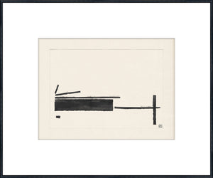 Matchsticks IV wall art featuring abstract black ink strokes on a cream background.
