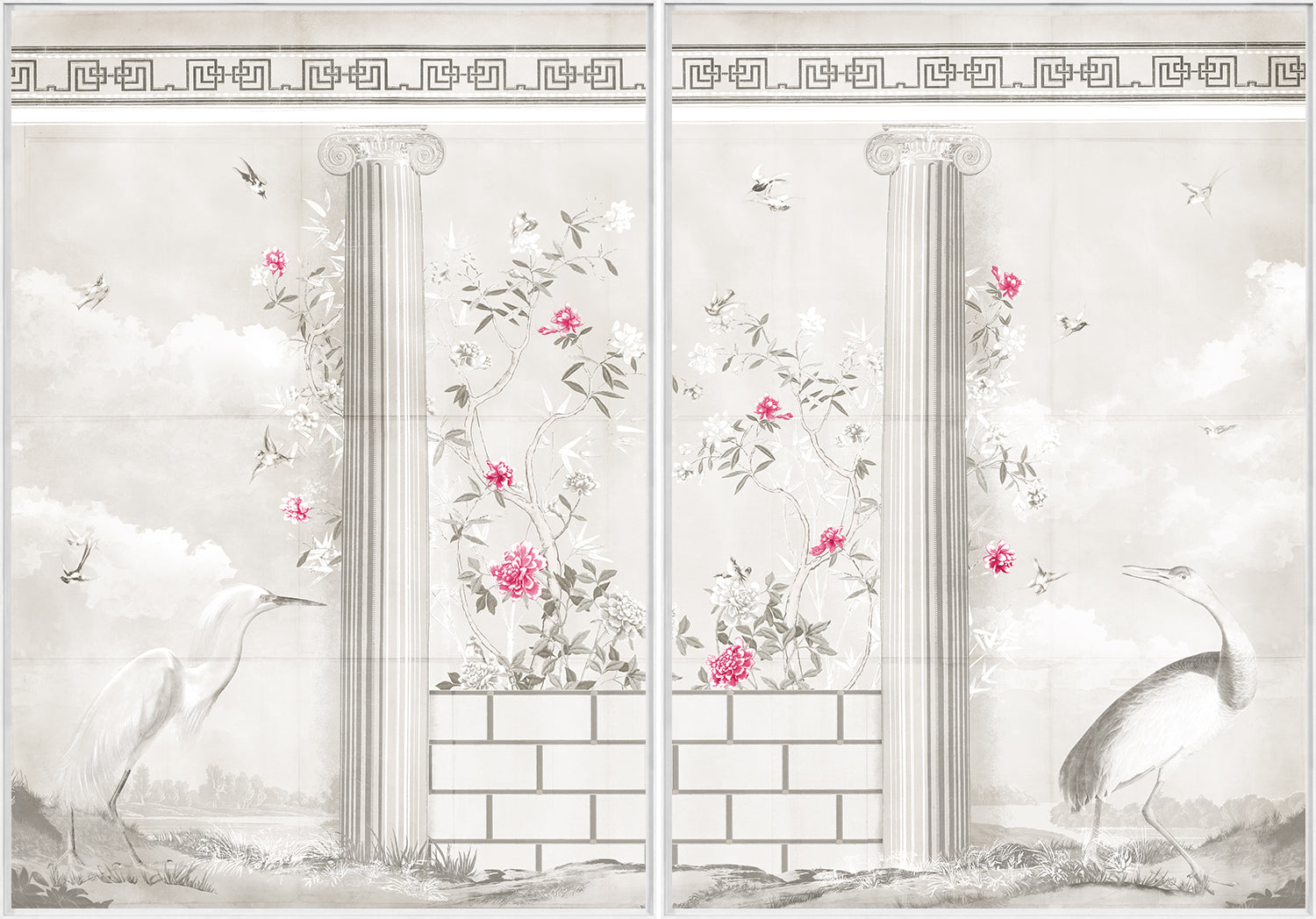 Greco-Roman Aviary Diptych — architecture and travel fine art print shown from another angle