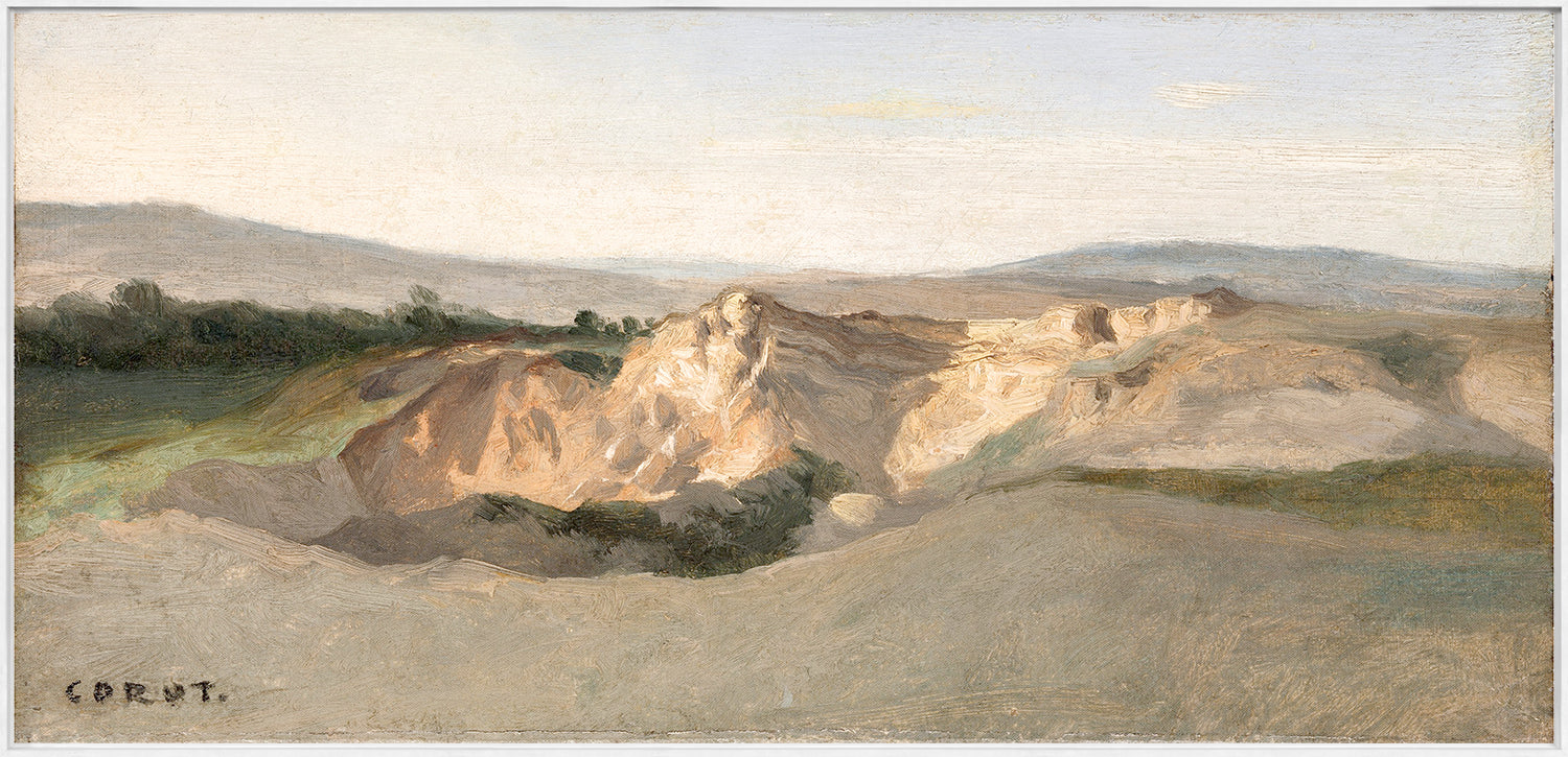 Italian Landscape C. 1825-28 wall art featuring a serene landscape with hills and soft colors.