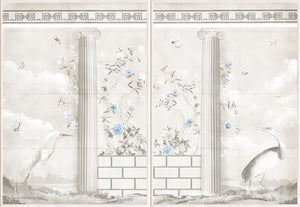 Greco-Roman Aviary Diptych — architecture and travel fine art print shown from another angle