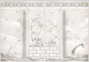 Greco-Roman Aviary Diptych — architecture and travel fine art print shown from another angle