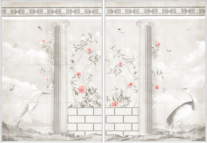 Greco-Roman Aviary Diptych — architecture and travel fine art print shown from another angle