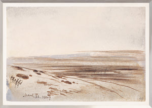 Lear – Watercolour Series, Mauve I, abstract landscape in soft mauve and beige tones, framed art piece.