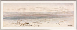 Lear – Watercolour Series, Mauve II wall art featuring soft mauve and blue tones with a landscape design.