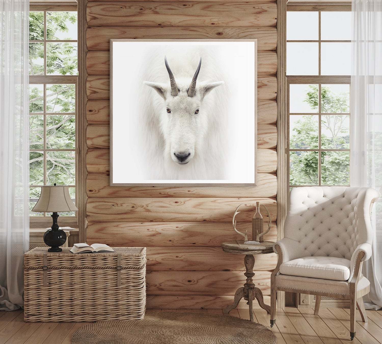 angle view of Mountain Goat luxury Artwork
