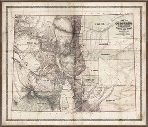 Map - Colorado Territory 1862 — architecture and travel fine art print in neutral tones at Laurie Yapp Home