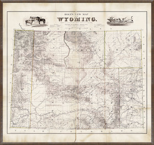 Map - Wyoming, 1885 — architecture and travel fine art print in neutral tones at Laurie Yapp Home