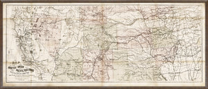 Map - Union Pacific Railroads, 1867 — architecture and travel fine art print in neutral tones at Laurie Yapp Home