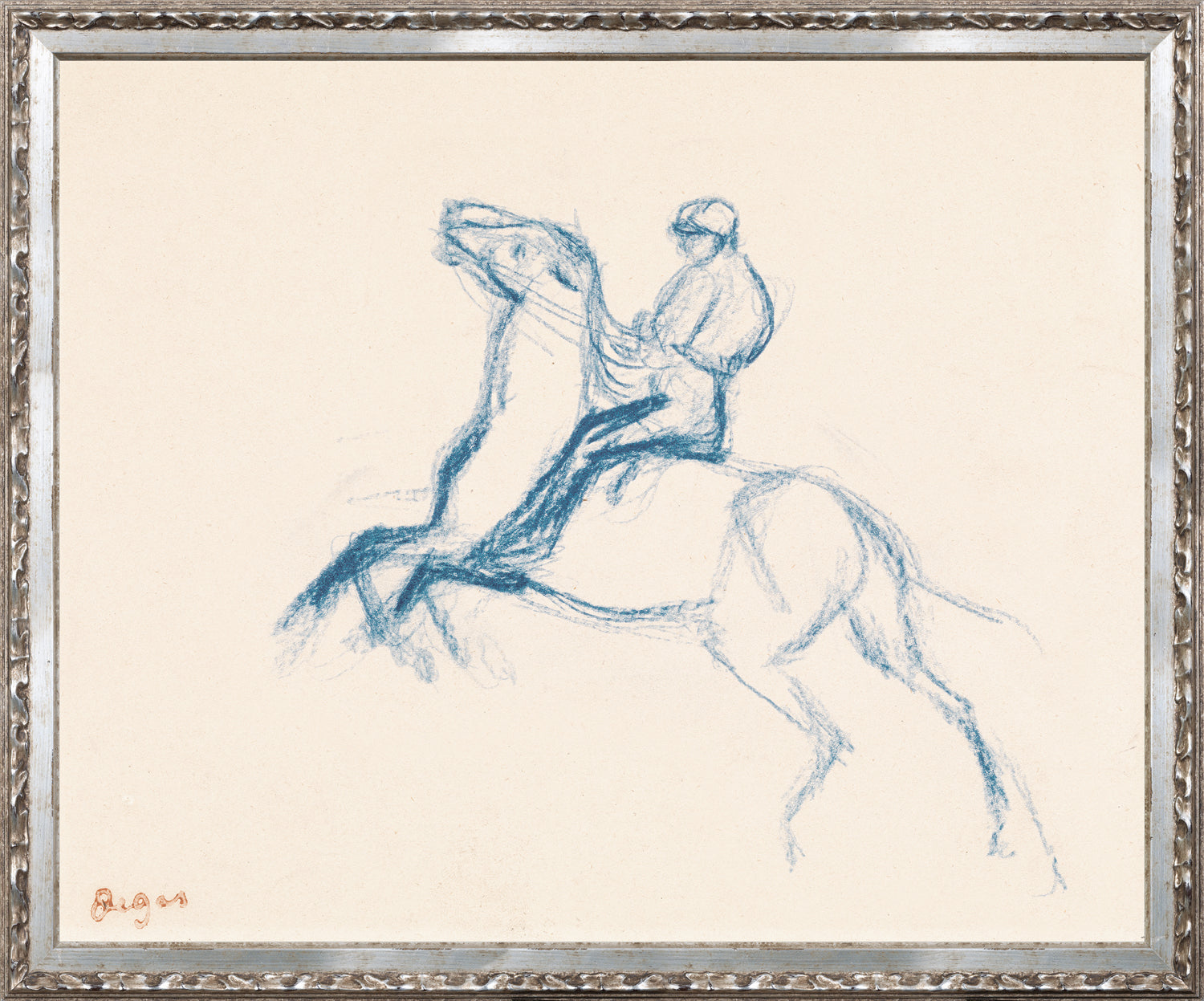 Collection Vintage Jockey On Horse 1869 framed art print
