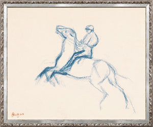Collection Vintage Jockey On Horse 1869 framed art print