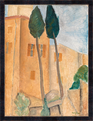 Collection Vintage Cypresses And Houses At Cagnes 1919 framed art print