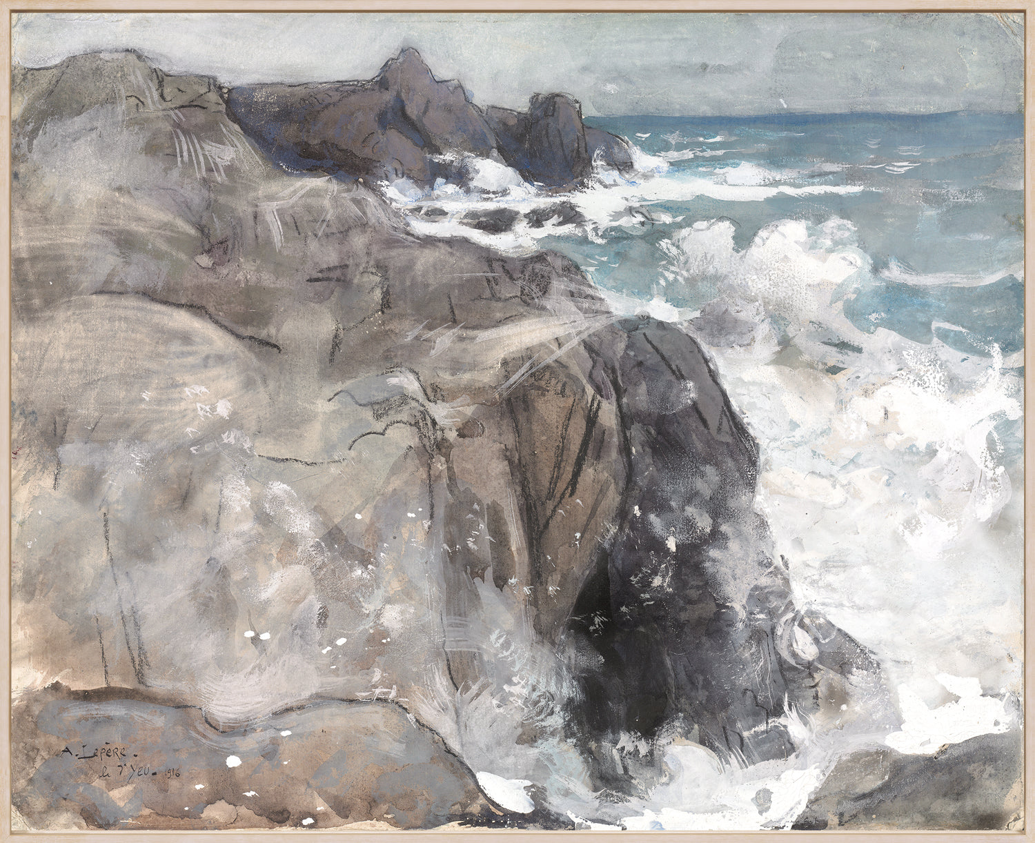 Storm On The Island Of Yeu, 1916 — fine art print shown from another angle