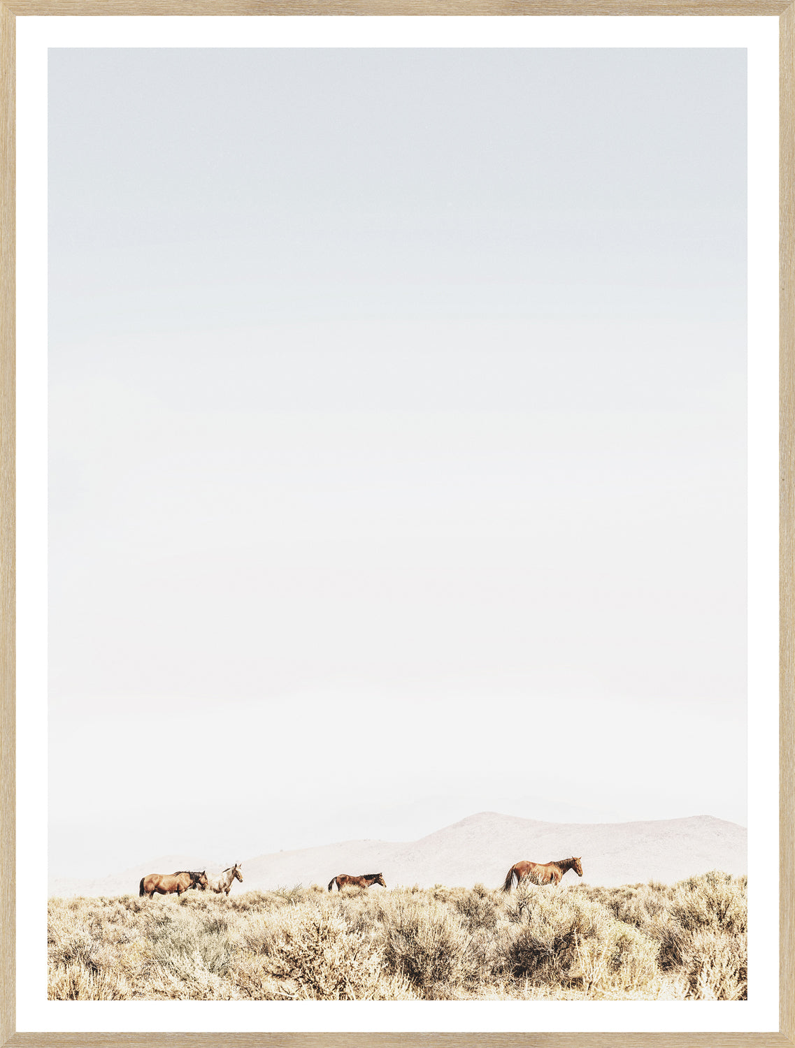 Sage Ridge, Horses — nature and landscape fine art print in neutral tones at Laurie Yapp Home