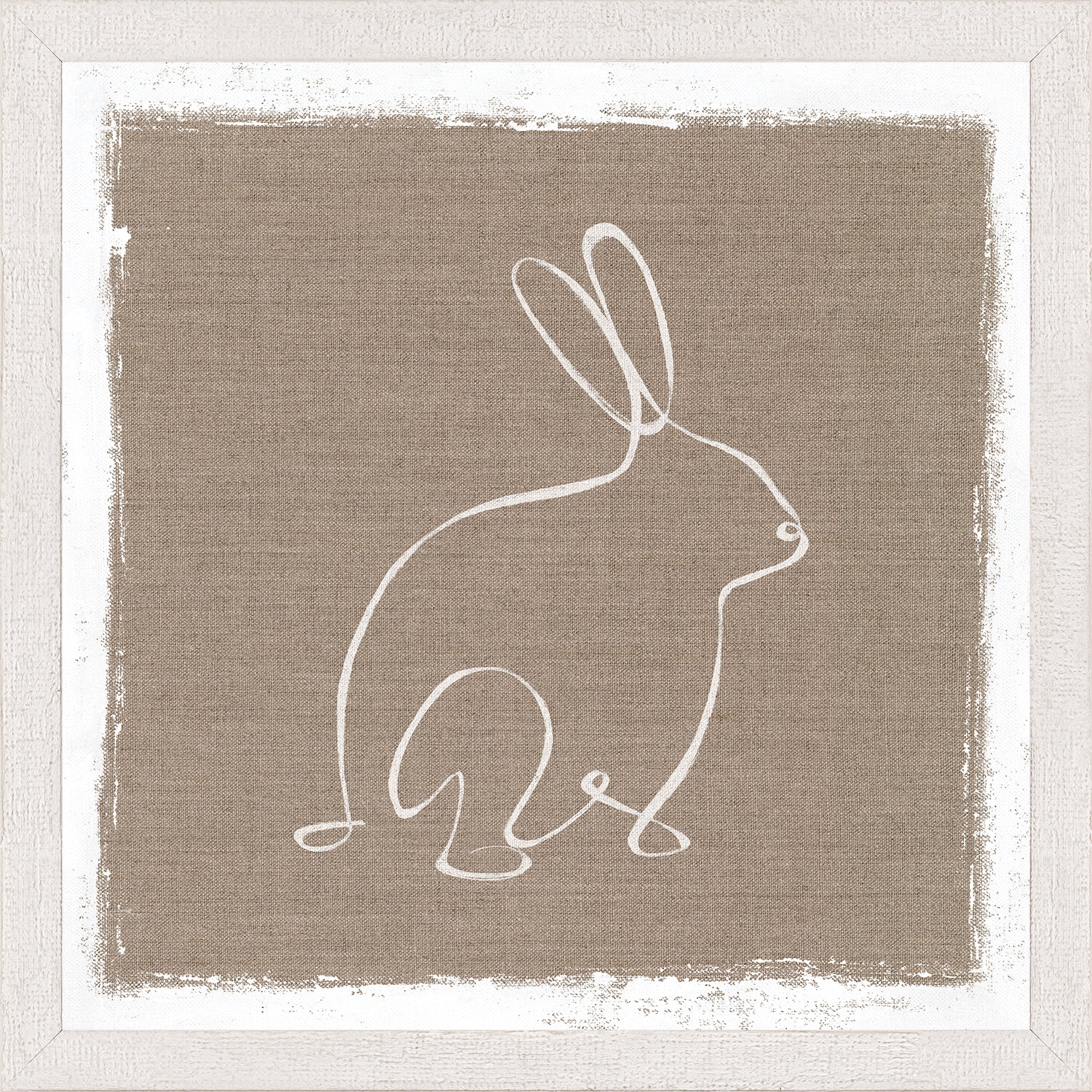 Cottage – One Line Rabbit Profile — nature and landscape fine art print in neutral tones at Laurie Yapp Home