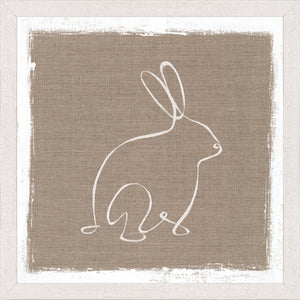 Cottage – One Line Rabbit Profile — nature and landscape fine art print in neutral tones at Laurie Yapp Home