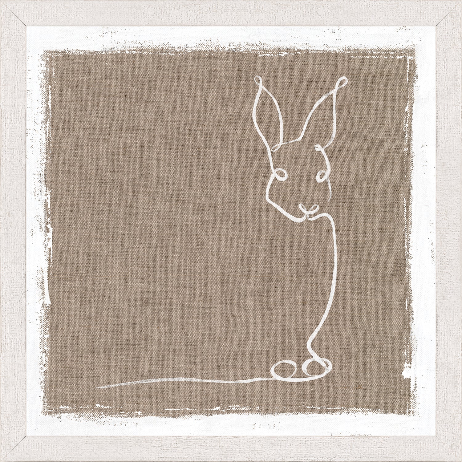 Cottage – One Line Rabbit — nature and landscape fine art print in neutral tones at Laurie Yapp Home