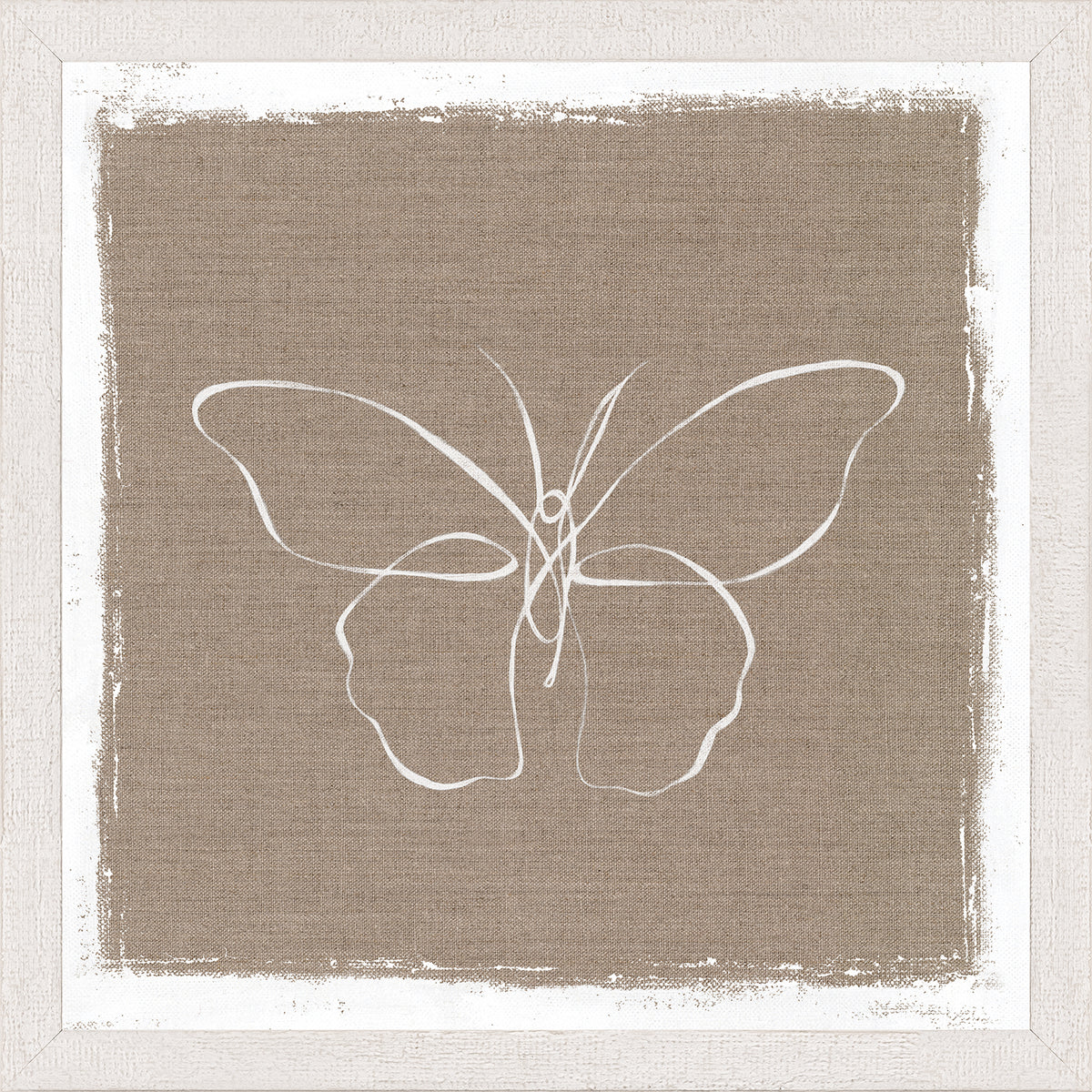 Cottage – One Line Butterfly — nature and landscape fine art print in neutral tones at Laurie Yapp Home
