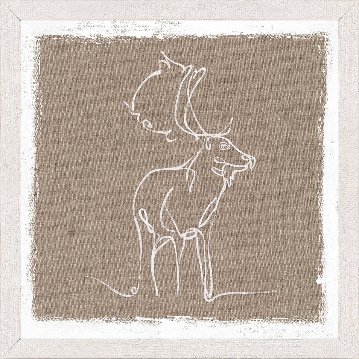 Cottage – One Line Moose — nature and landscape fine art print in neutral tones at Laurie Yapp Home
