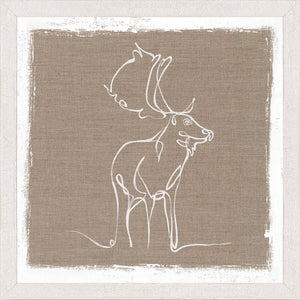 Cottage – One Line Moose — nature and landscape fine art print in neutral tones at Laurie Yapp Home