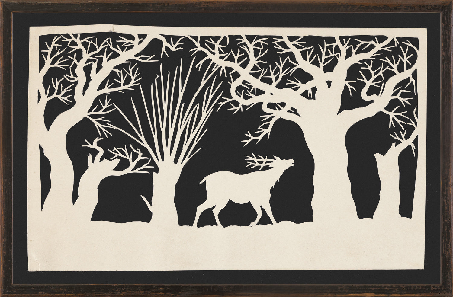 Northern Collection A Stag Among The Trees C 1850 framed art print