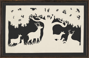 Northern Collection Deer Under A Large Tree C 1850 framed art print