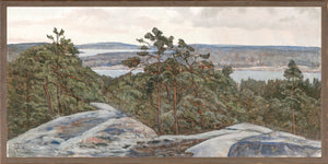Northern Collection – High Ground C. 1911 wall art showcasing a serene view of trees and a lake.