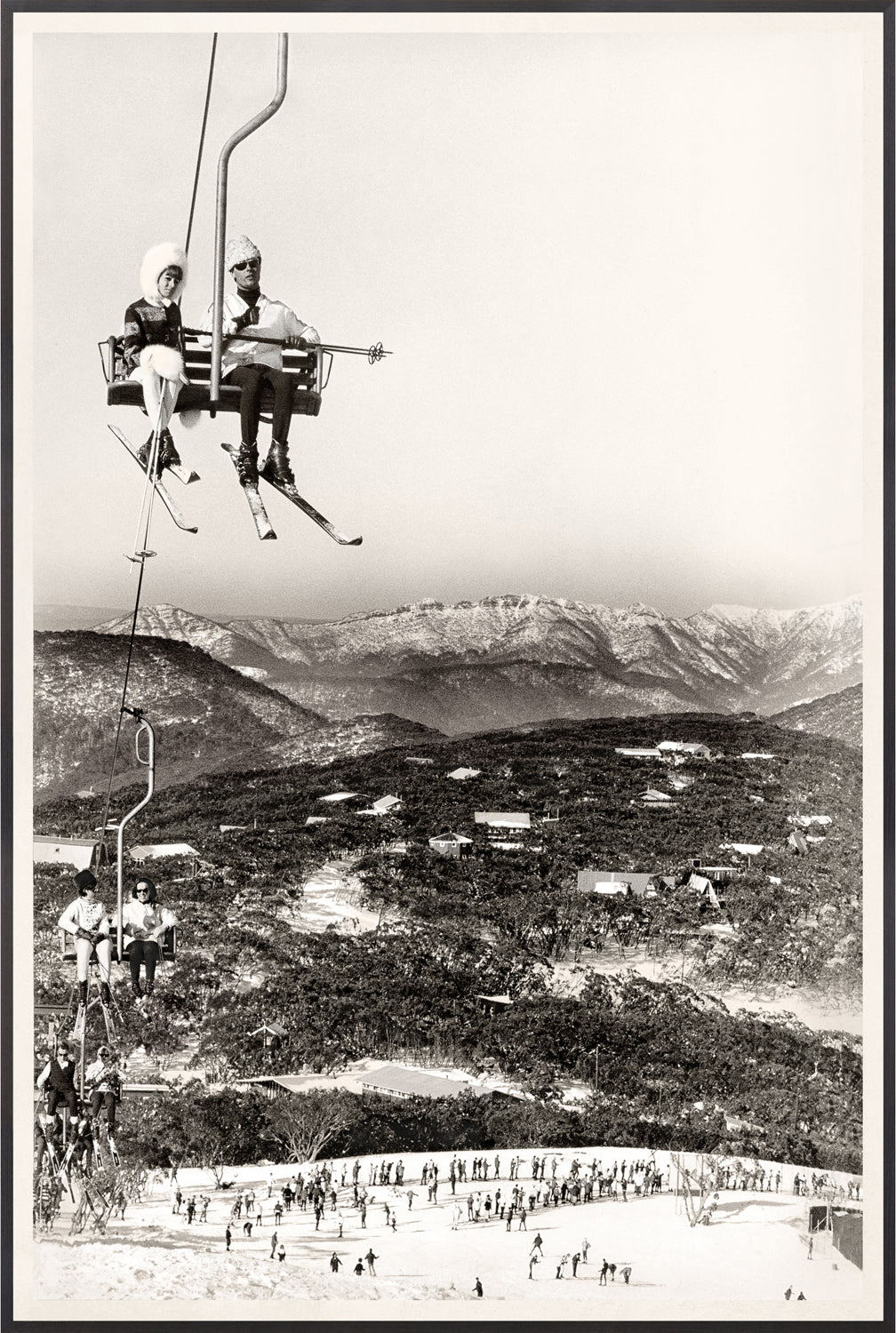 Ski Vacation I, C. 1960 — figurative fine art print at Laurie Yapp Home