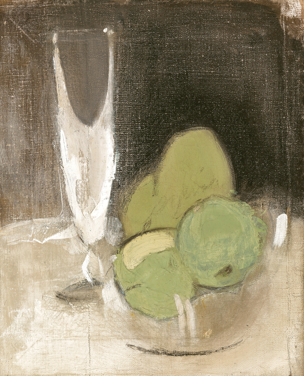 COLLECTION VINTAGE – GREEN APPLES & CHAMPAGNE C. 1934 framed art print, 38 × 47 in