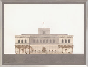 front view of Italian Villa Facade II, C. 1838 luxury Artwork