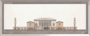 front view of Italian Villa Facade III, C. 1838 luxury Artwork