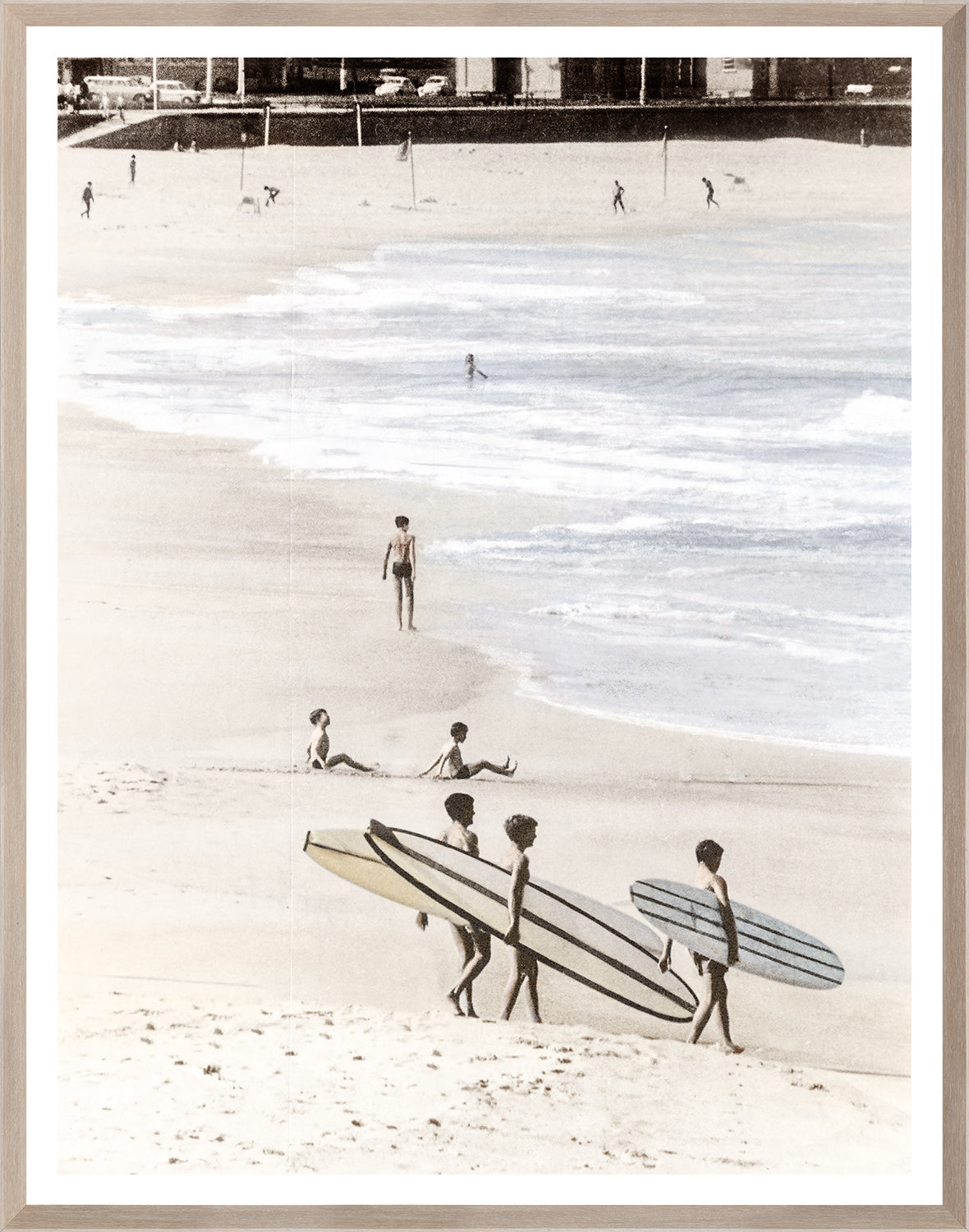 Surfing Trio framed art print