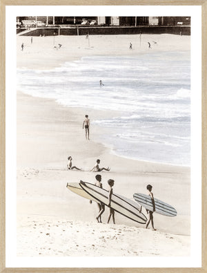 Surfing Trio framed art print