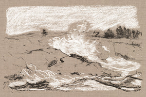 Plein Air Seascape II — nature and landscape fine art print in neutral tones at Laurie Yapp Home