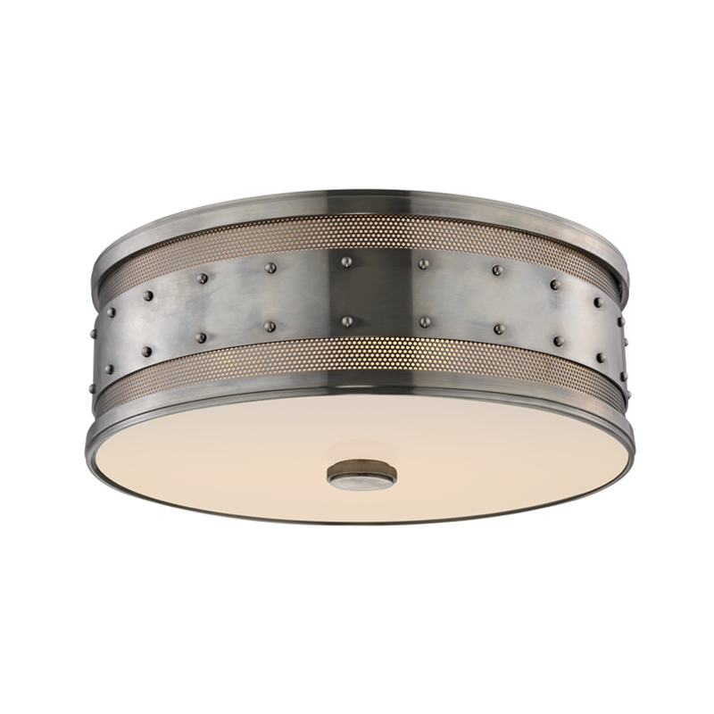 Gaines Flush Mount 16" shown from the front to reveal the shade profile and mounting canopy.