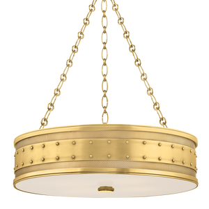 Gaines Chandelier 22" in aged brass — a Hudson Valley chandelier for dining rooms, entries, and living rooms at Laurie Yapp Home.