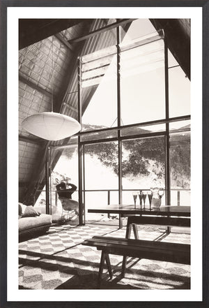 Ski Lodge Interior C 1966 framed art print
