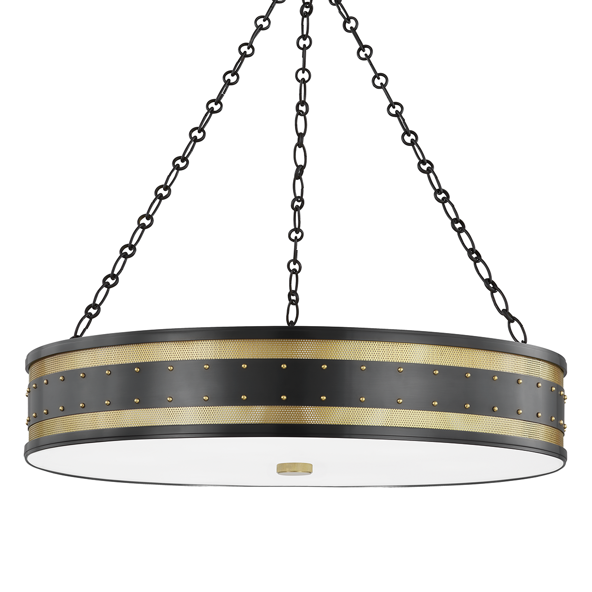 Gaines Chandelier 30" in aged brass — a Hudson Valley chandelier for dining rooms, entries, and living rooms at Laurie Yapp Home.