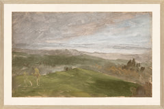21 × 14 pulg. – Enmarcado en cristal, Marco de madera clara