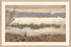 21 × 14 in – Glass Framed, Light Wood Frame
