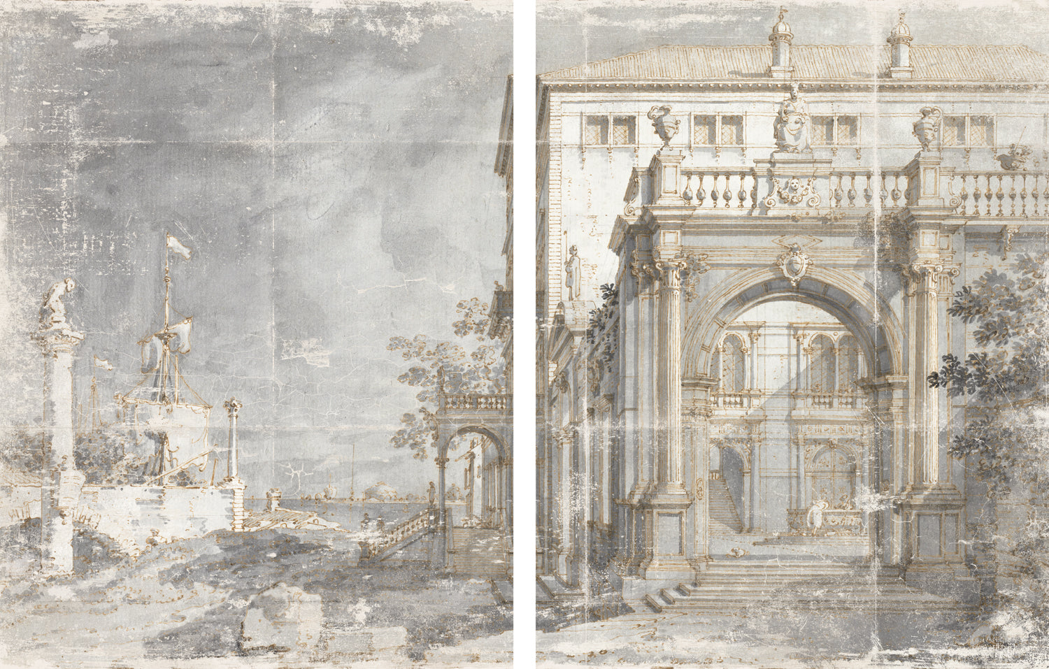 Villa by the Lagoon C.1740 — architecture and travel fine art print shown from another angle