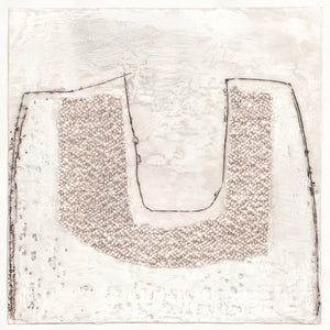 Encaustic Neutrals IV — abstract fine art print shown from another angle