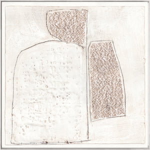 Encaustic Neutrals V — abstract fine art print shown from another angle
