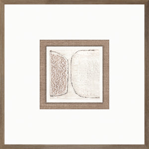 Encaustic Neutrals VI wall art featuring abstract design in neutral tones, framed with a light wood frame.