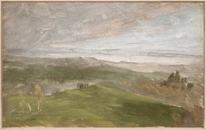 Hudson River School – Summer View, Hudson Valley C. 1870 framed art print, 35 × 22 in