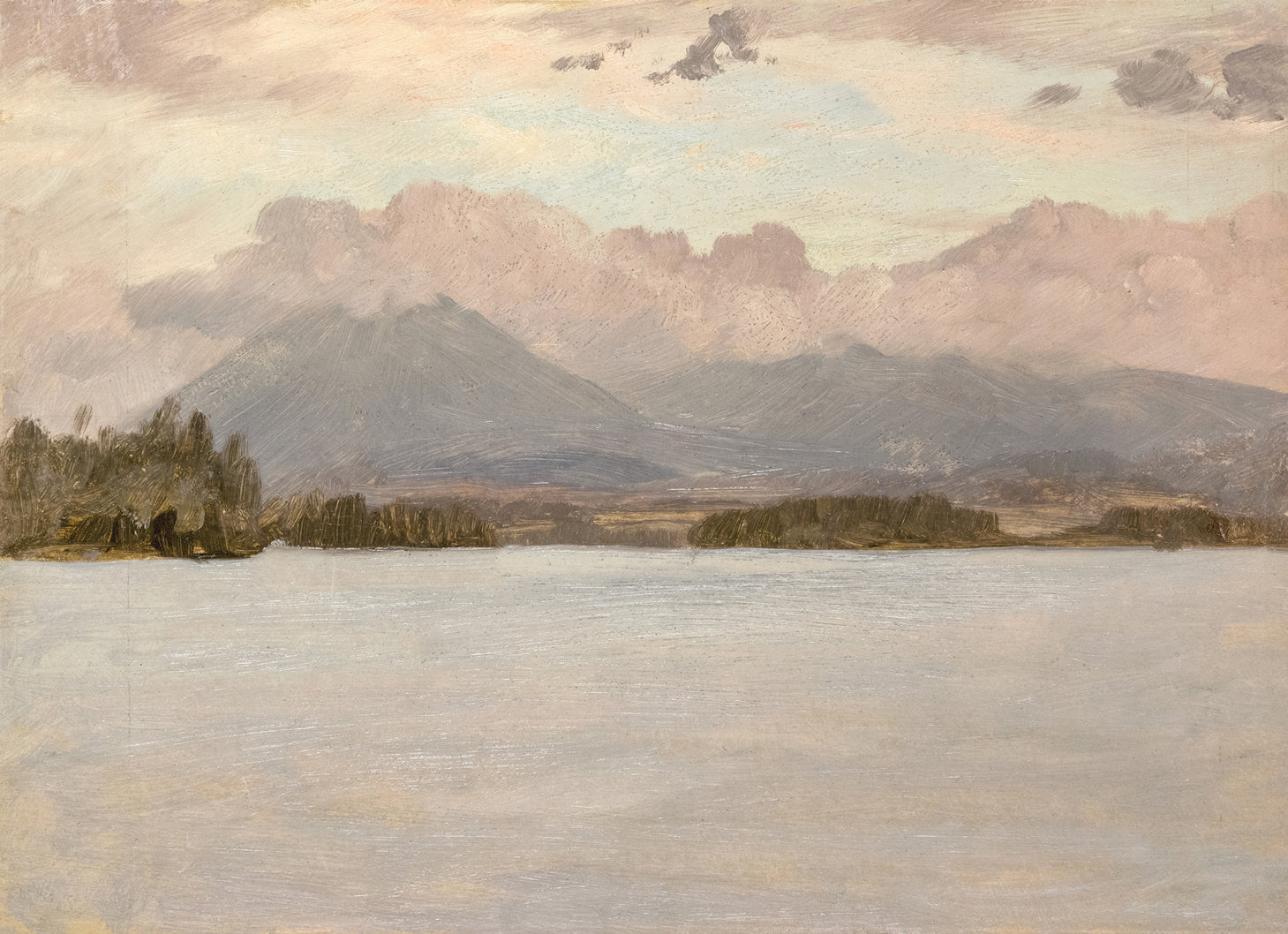Hudson River School – Lake Katahdin C. 1870 — nature and landscape fine art print shown from another angle
